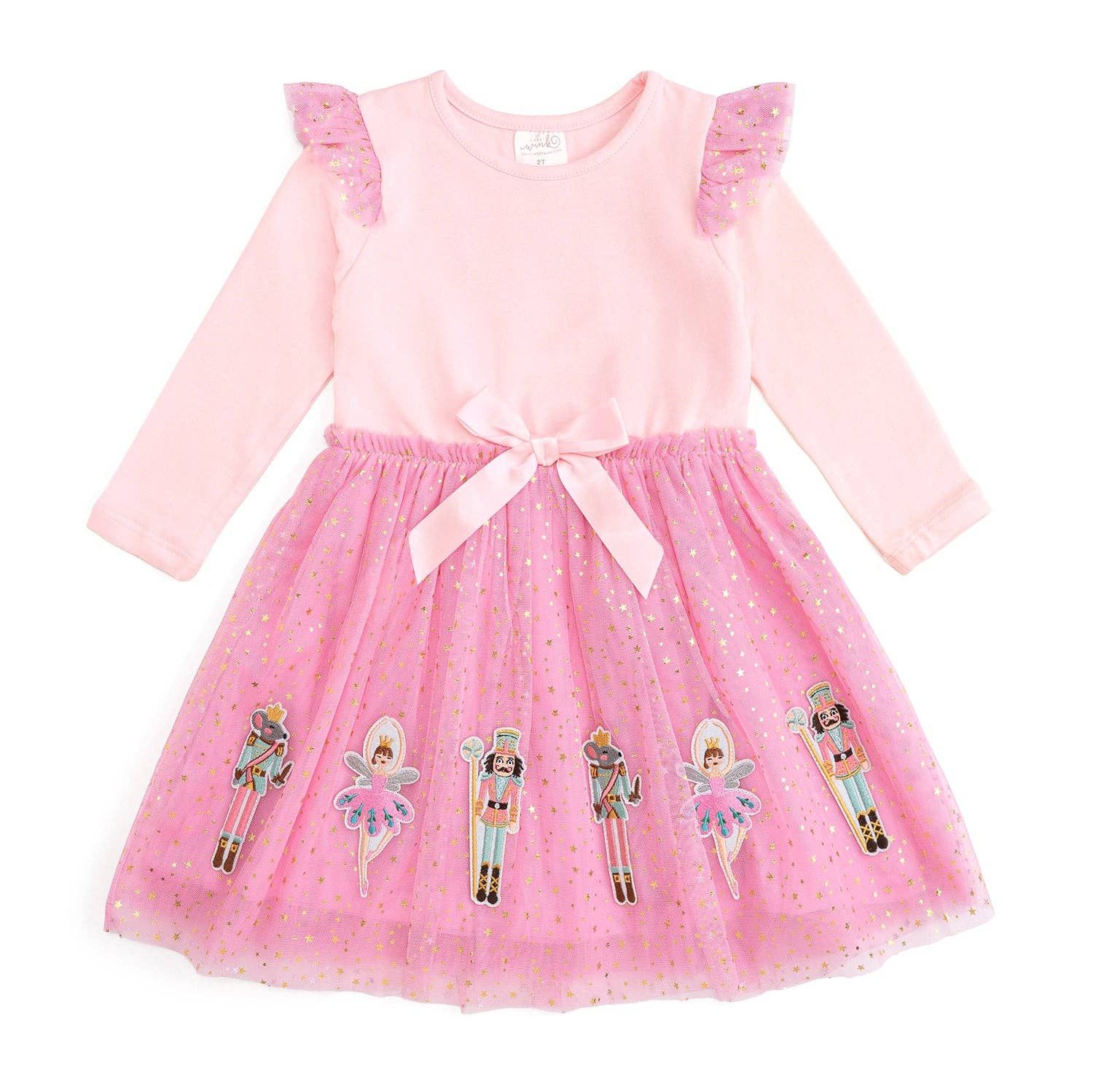 Nutcracker Applique Christmas Long Sleeve Dress - Kids, Size: 2T