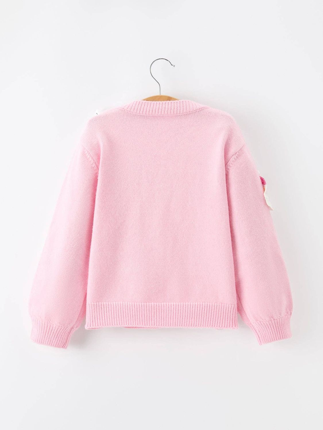 Baby Girl Christmas Pink Santa Bow Knit Cardigan Sweater