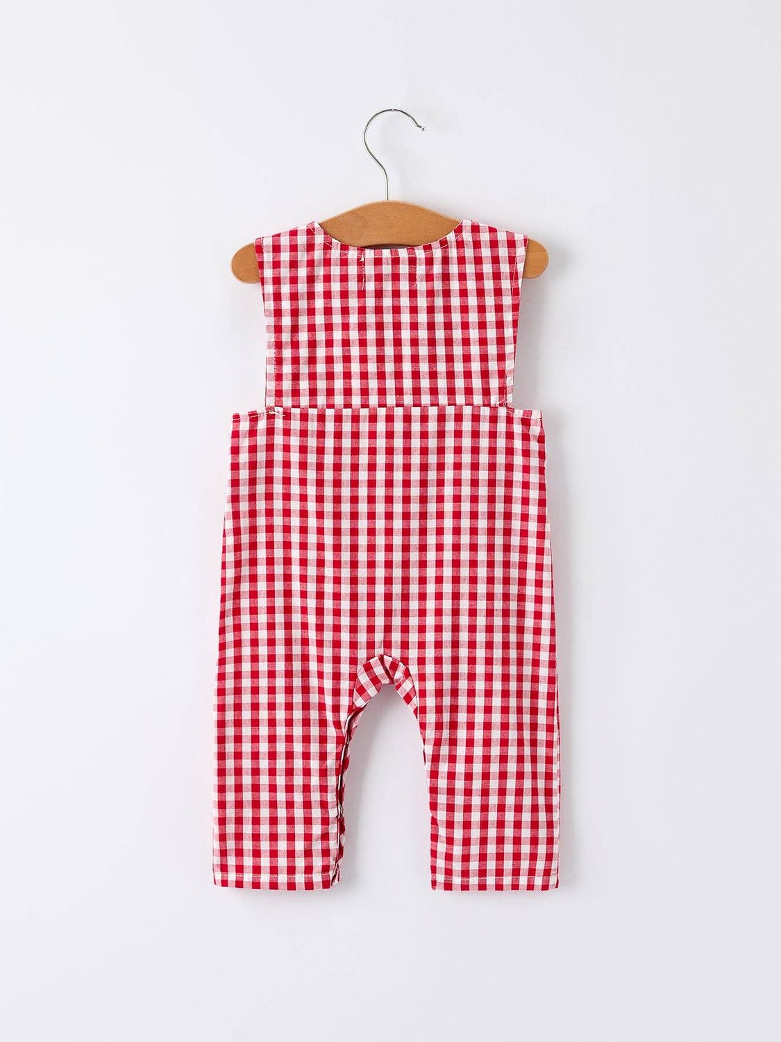 Christmas Smocking Embroidered Christmas Tree Plaid Plaid Baby Boy Romper