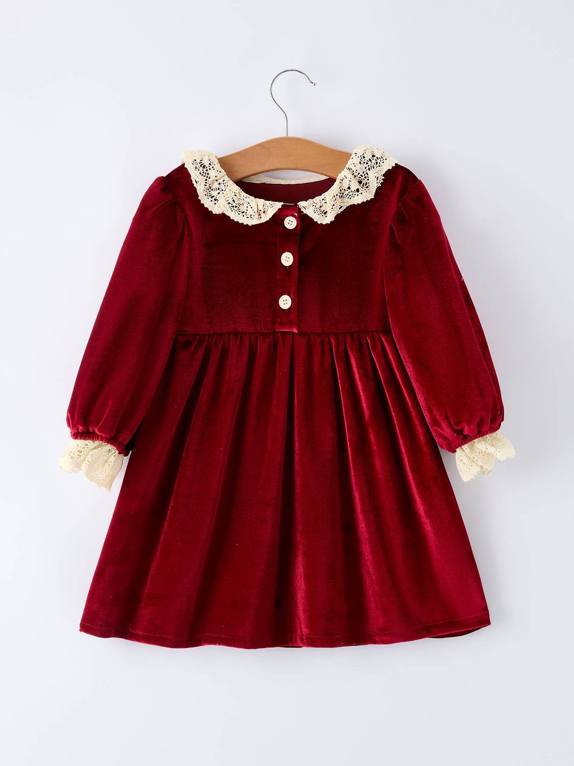 Christmas Long Sleeve Lace Girls' Dress, Size: 5, Style: dress