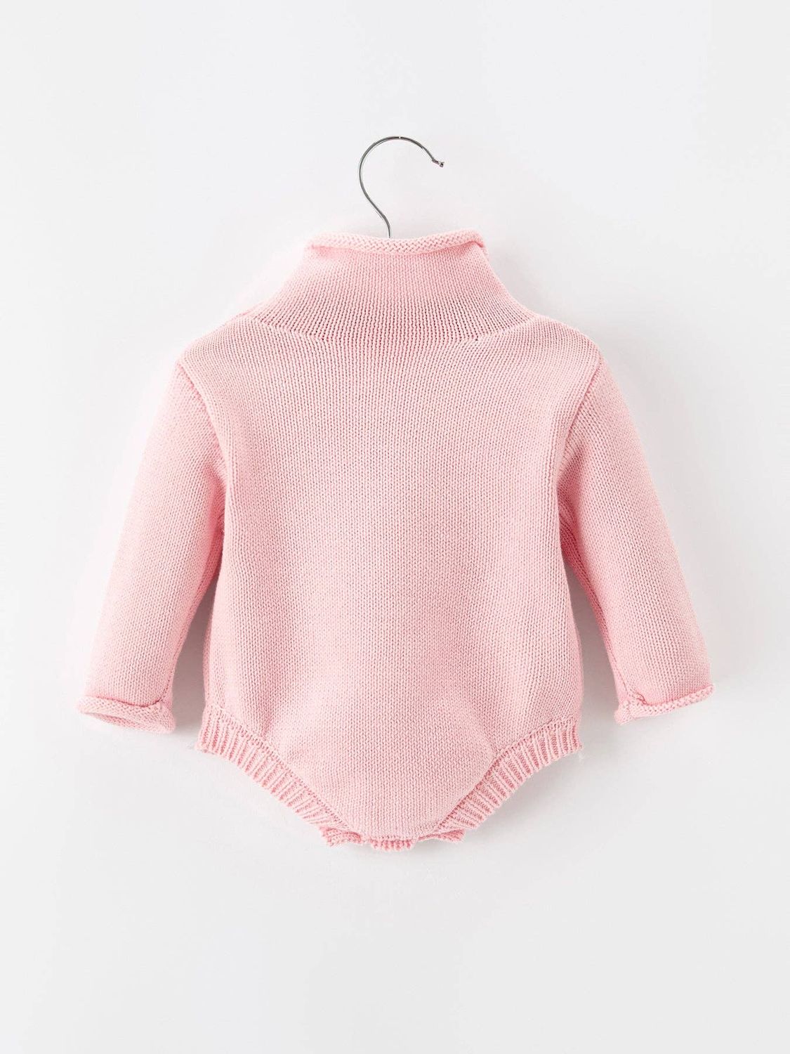 Christmas Candy Cane Bow Knit Baby Girls Romper(1)