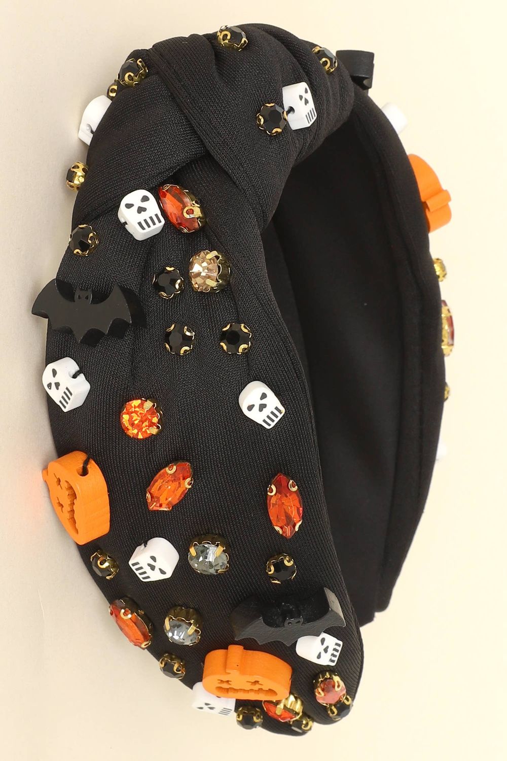 Halloween Theme Jeweled Top Knotted Headband
