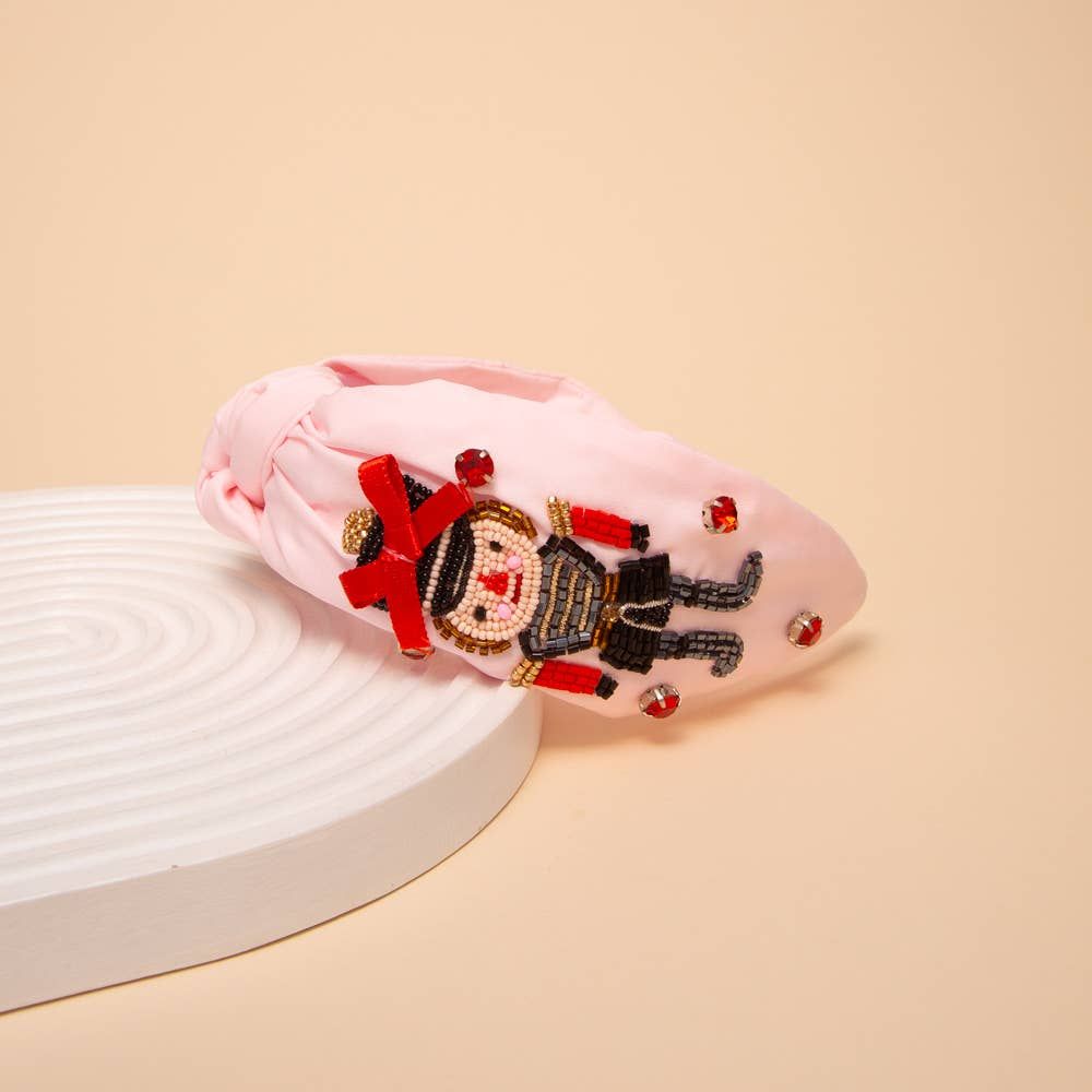 Christmas Nutcracker Crystal Headband, Color: Pink
