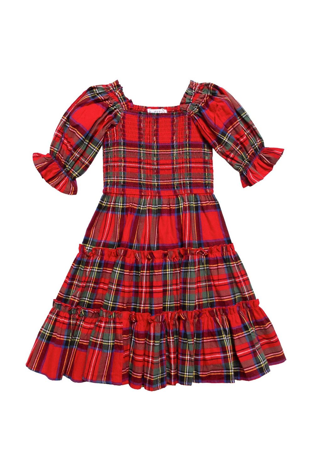 Pre-Order Mini Madeline Dress in Holiday Plaid, Size: 9/10