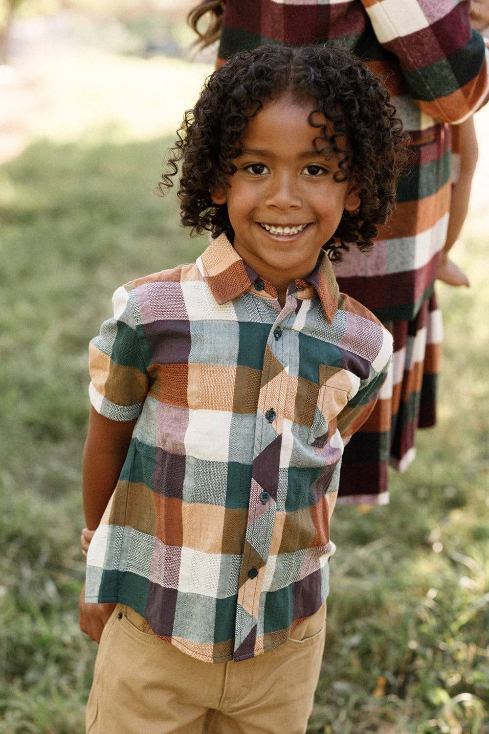Boys James Shirt in Maize Gingham