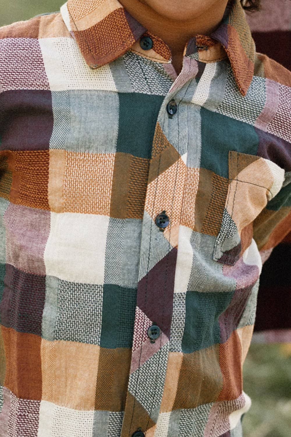 Boys James Shirt in Maize Gingham