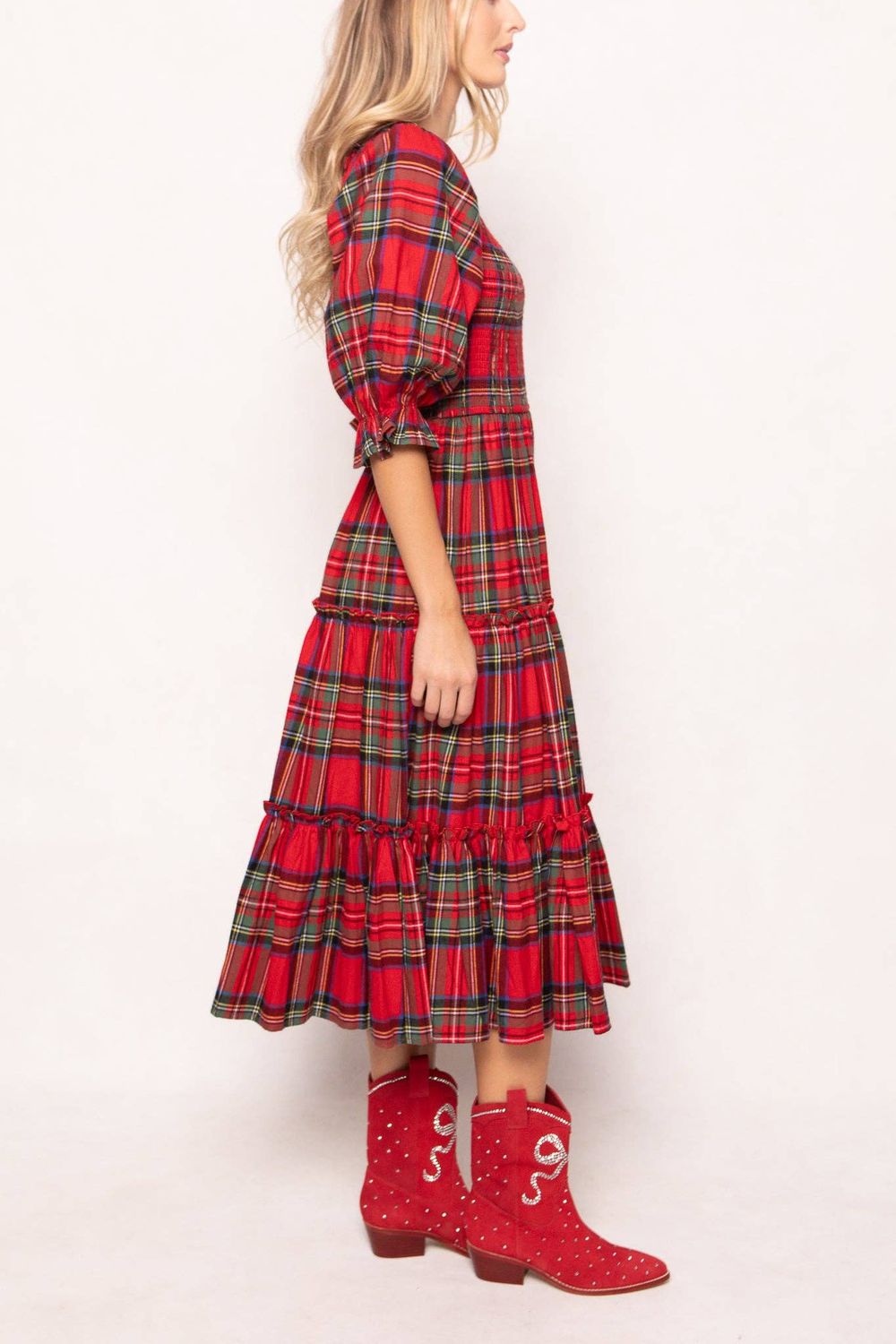 Madeline Dress in Holiday Plaid