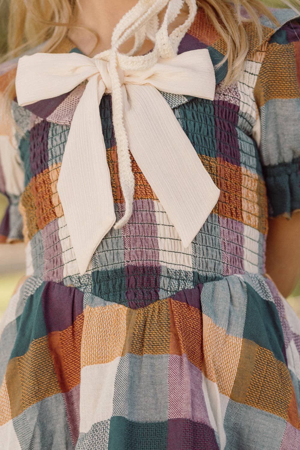 Mini Alice Dress in Maize Gingham