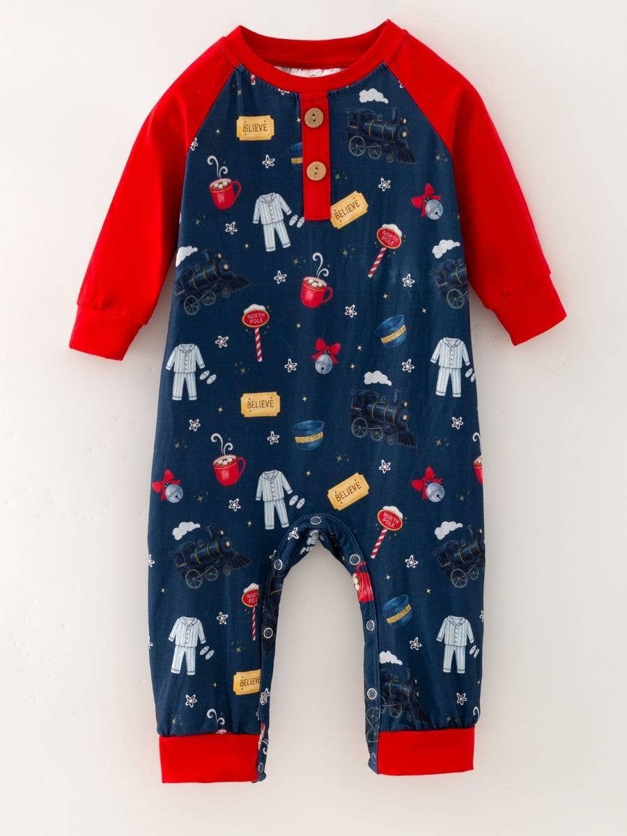 Believe Christmas Train Infant Romper, Size: 12-18m