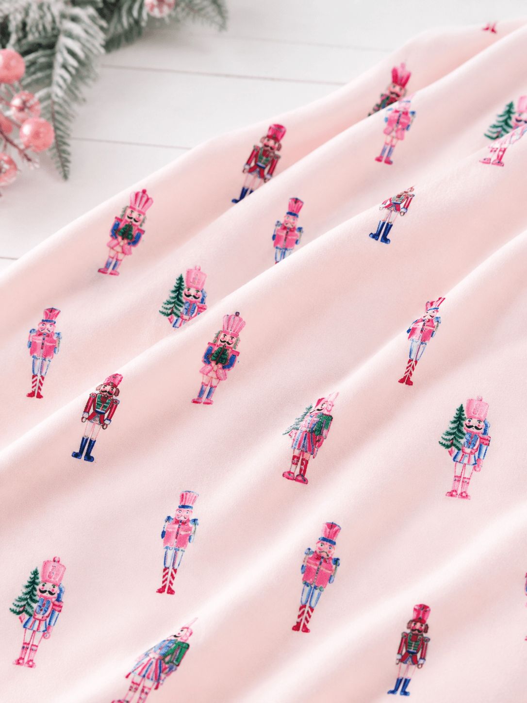 Pink Nutcracker Christmas Minky Baby Blanket