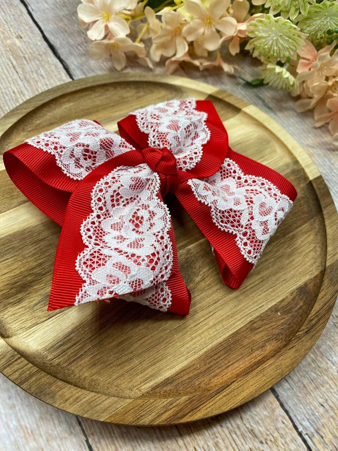 4.5" Chantilly Lace Two-Tone Hair Bow | Clip