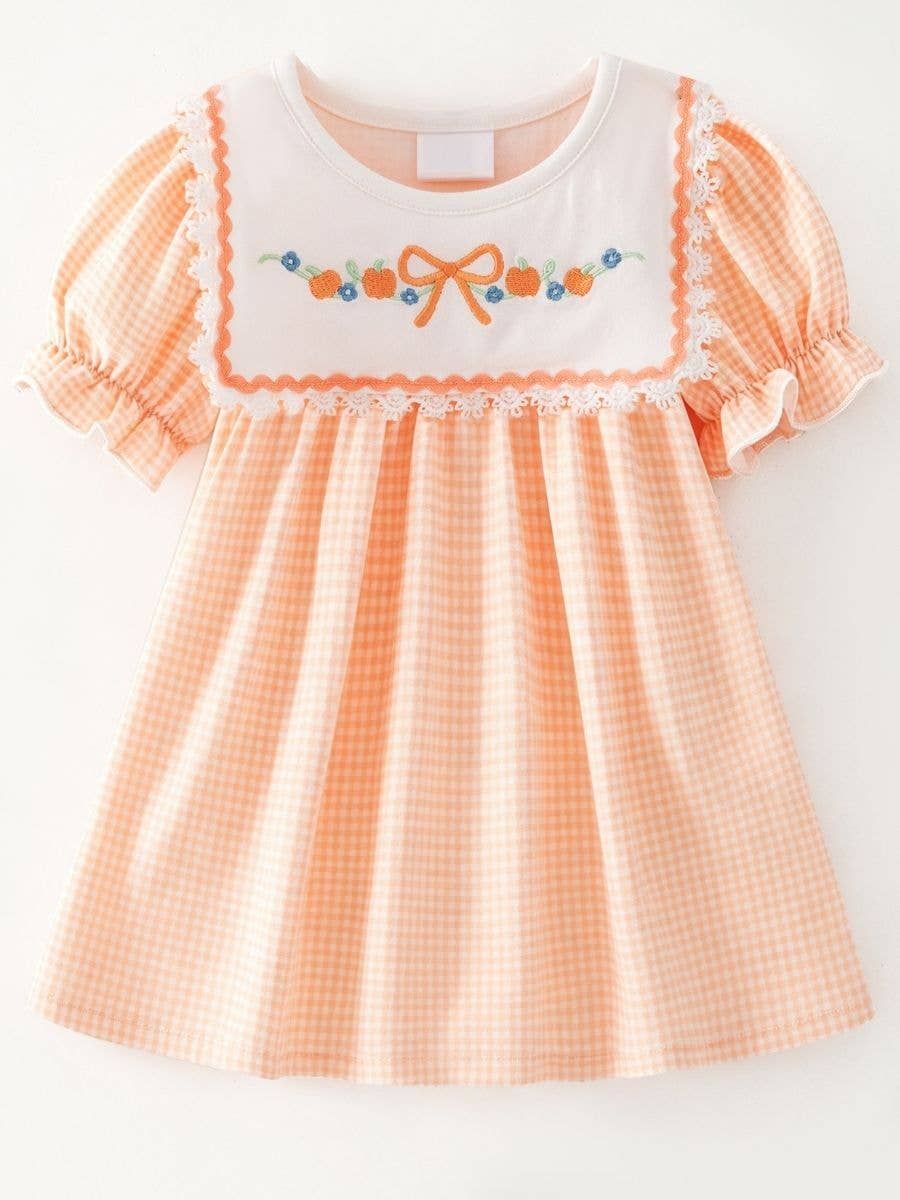 Embroidered Pumpkin Patch Dress, Size: 10y