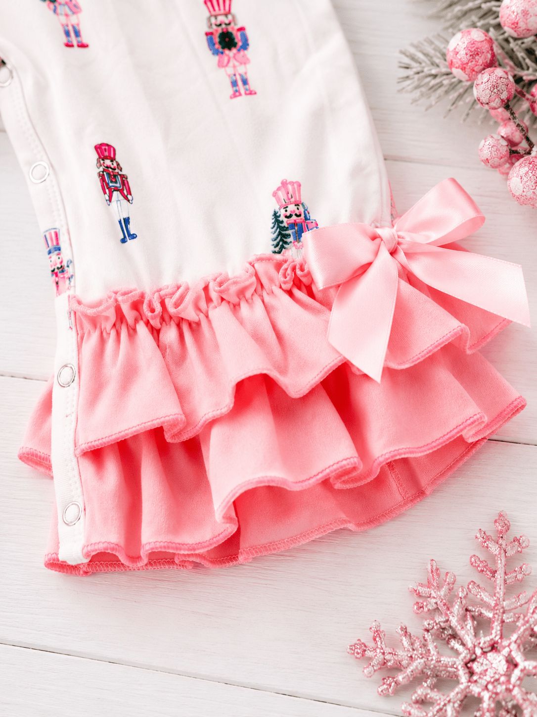 Pink Nutcracker Christmas Infant Romper