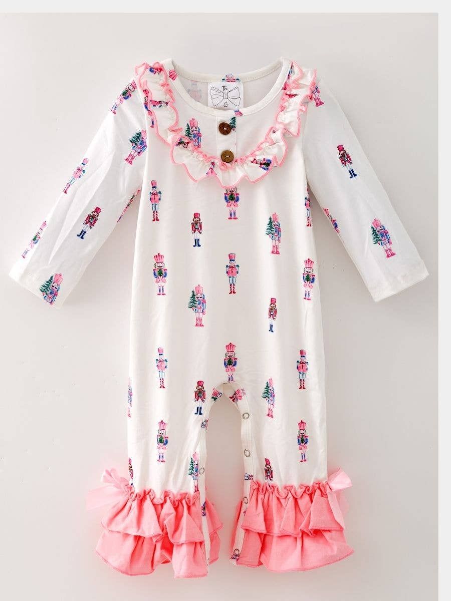 Pink Nutcracker Christmas Infant Romper, Size: 0-3m