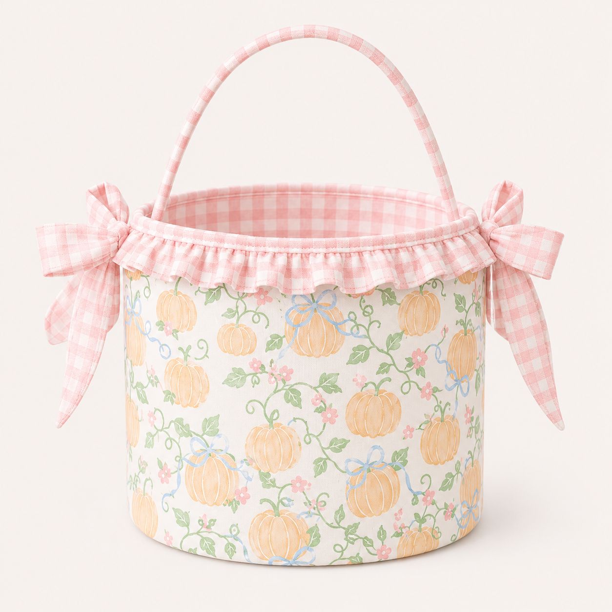 Halloween Boo Basket, Color: Pumpkin/ Gingham Bow