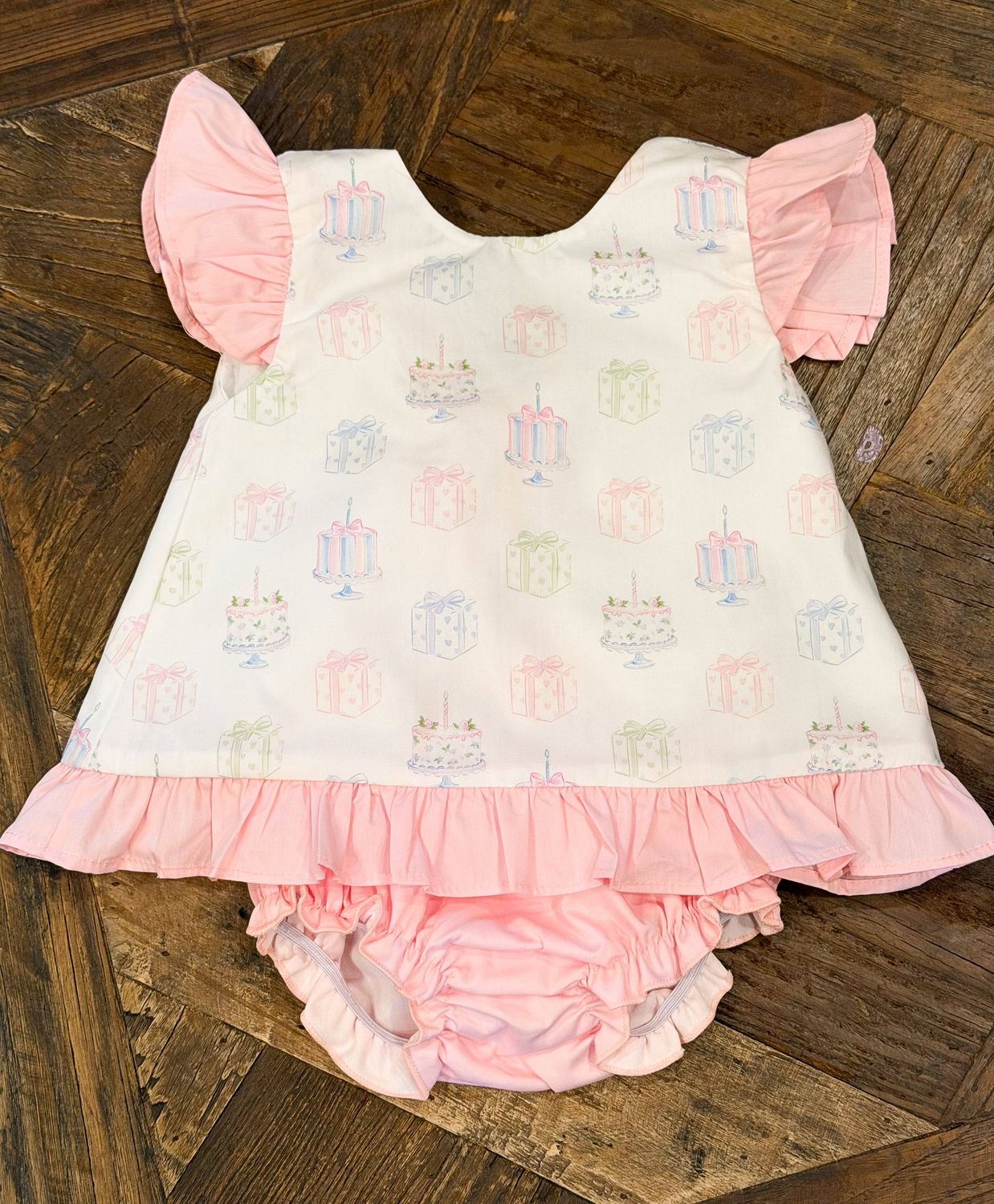 Girl's Birthday Bow Back Diaper/Shorts Set