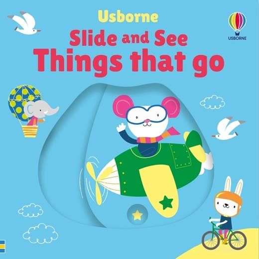 Slide And See Things That Go board book : Usborne