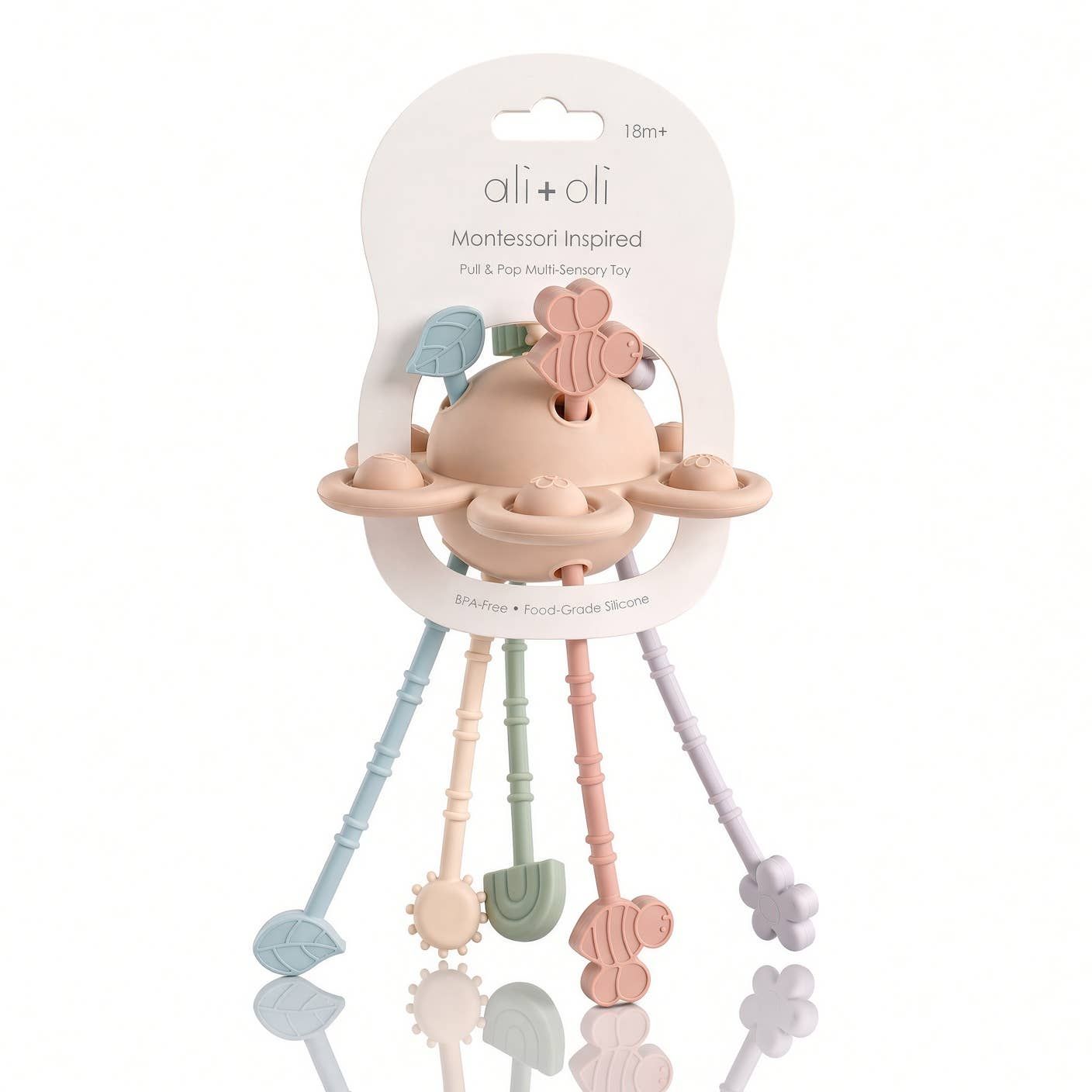 Ali+Oli Montessori Multi-Sensory Pull &amp; Pop Toy – 18M+