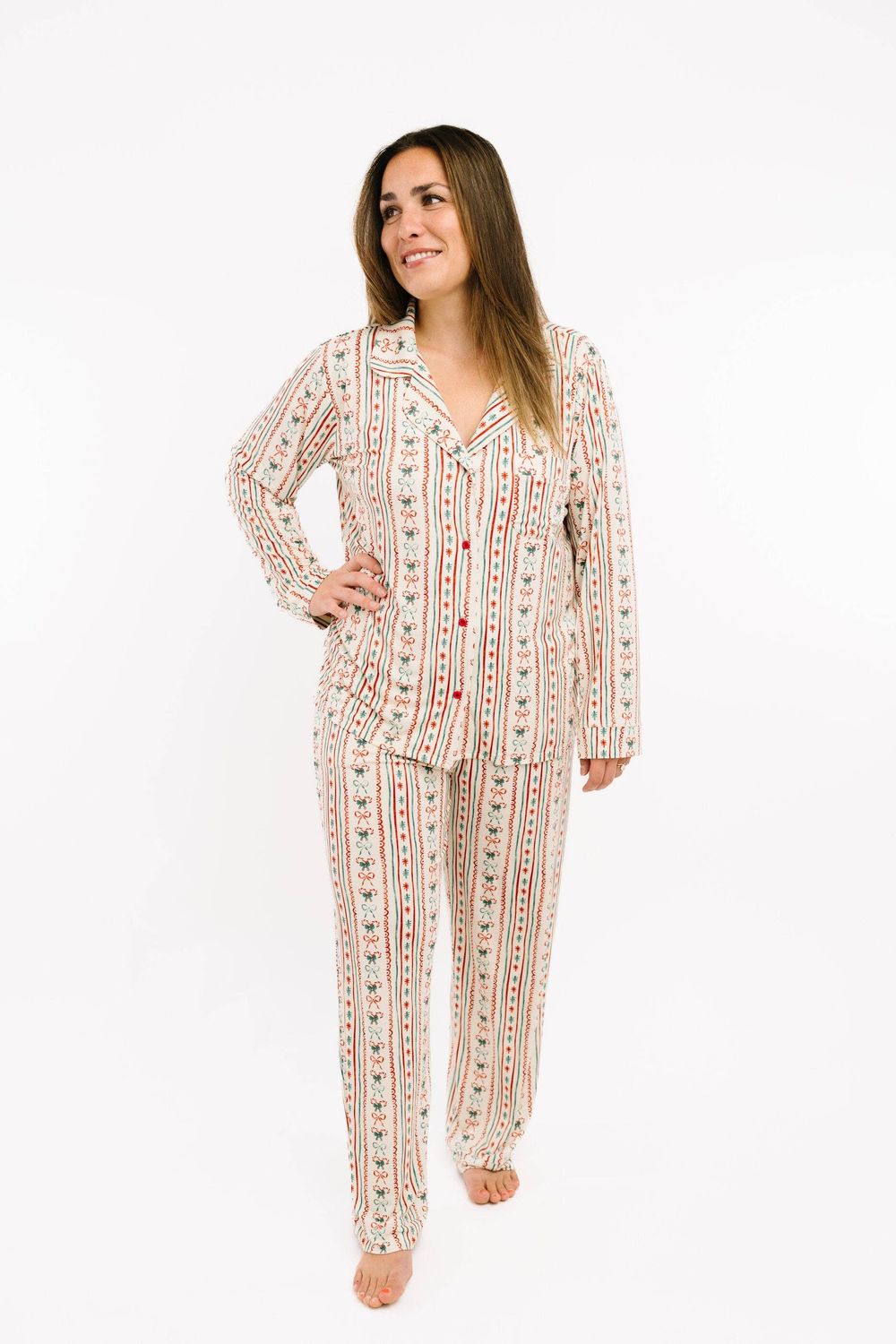 Christmas Dainty Bows Women's Bamboo Pajamas