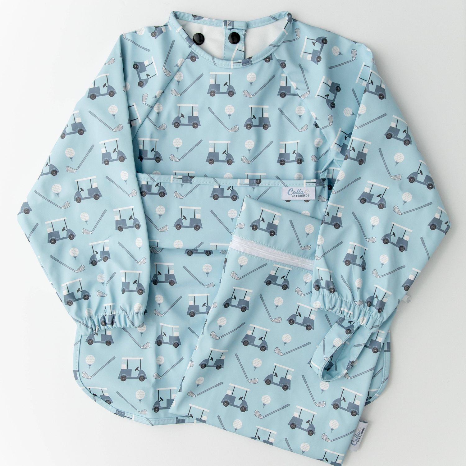 The Grayson Long Sleeve Bib - Golf, Color: Blue, Size: 6-36M