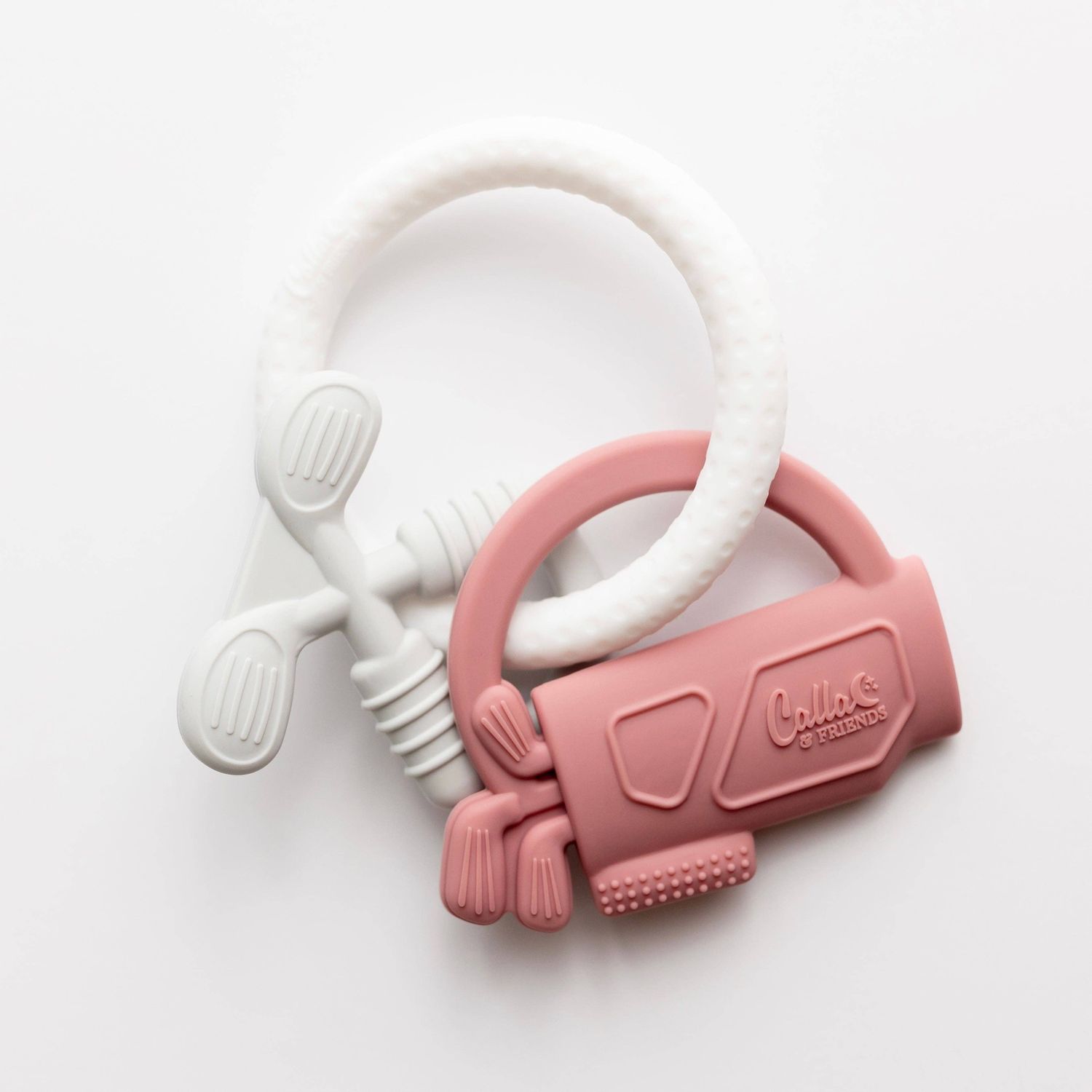 Tee Time Golf Silicone Teether, Colors: Petal Pink