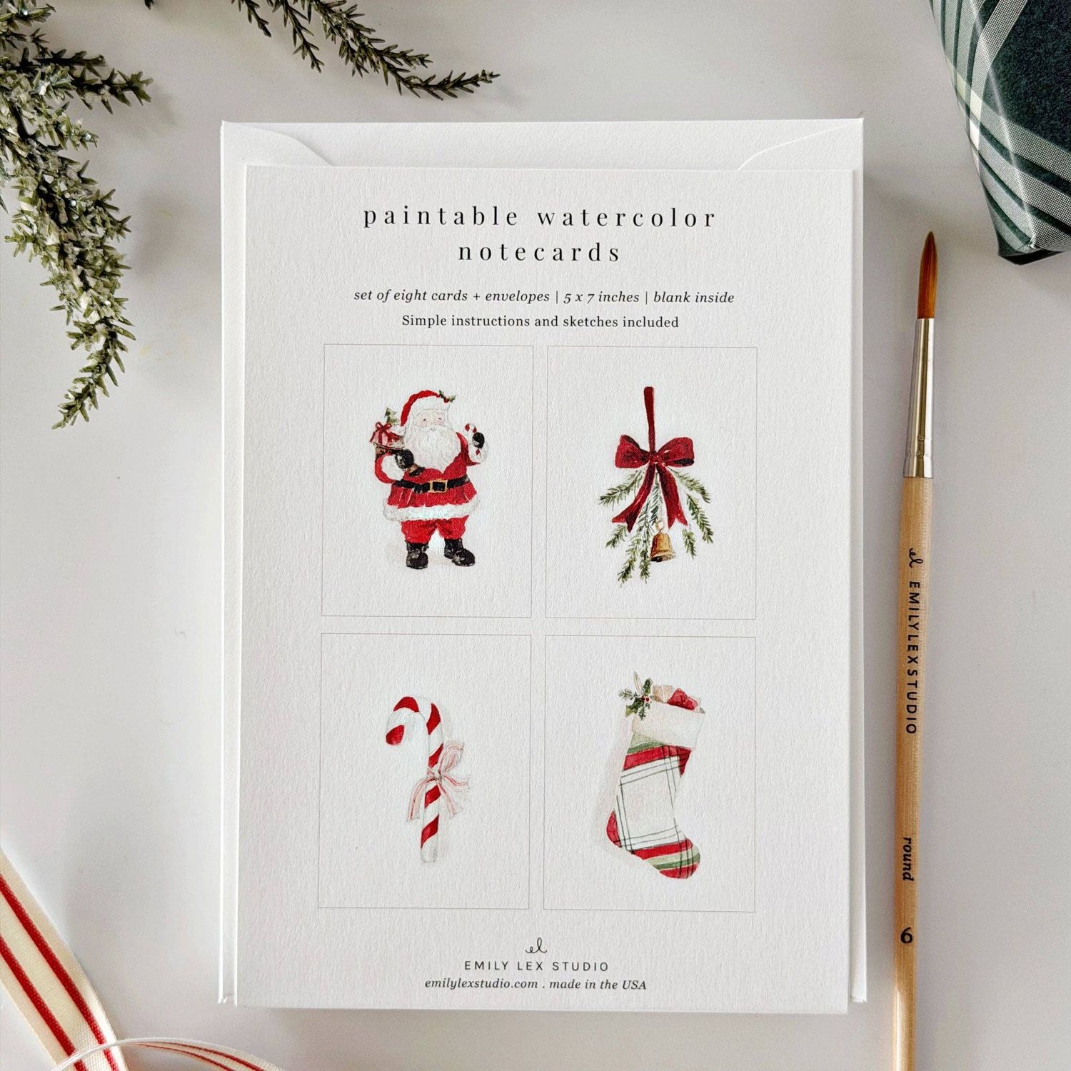 Classic christmas paintable notecard