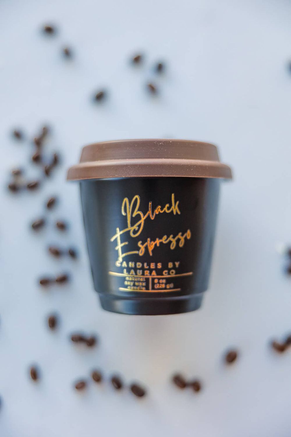 6 oz Wood Wick Ceramic Coffee Cup Soy Candle