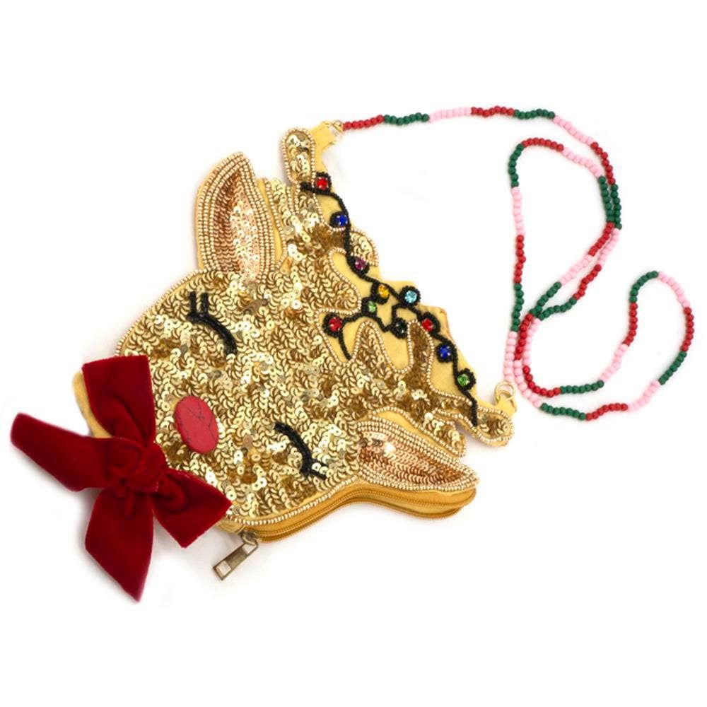 CHRISTMAS RUDOLPH CROSSBODY Bag, Color: Gold
