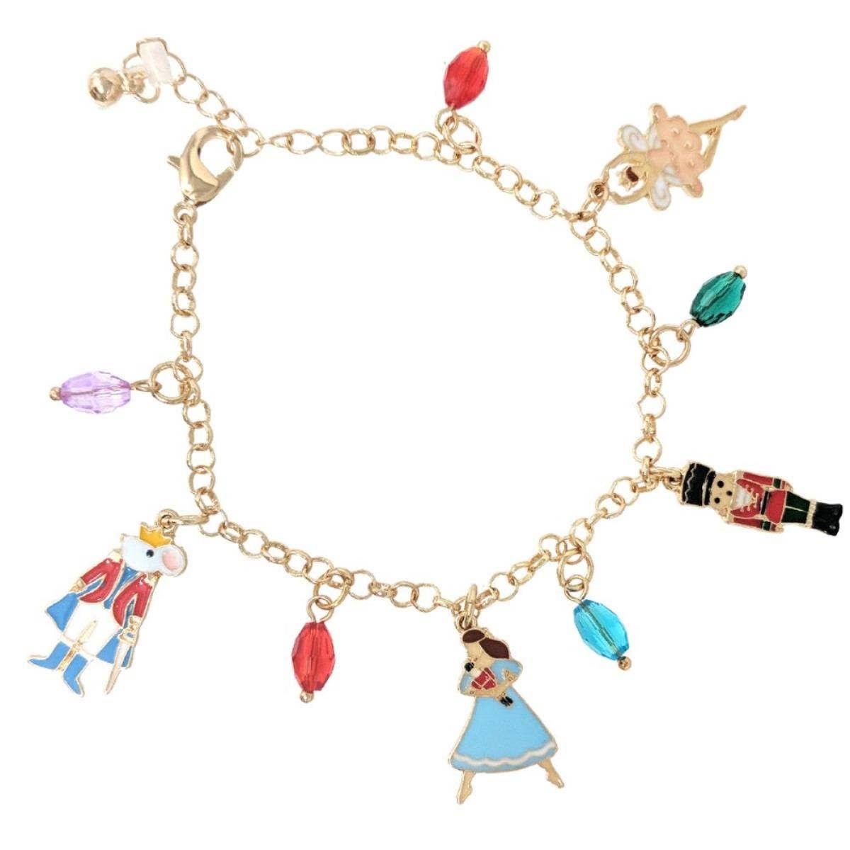 Christmas Nutcracker Charm Bracelet, Color: Gold