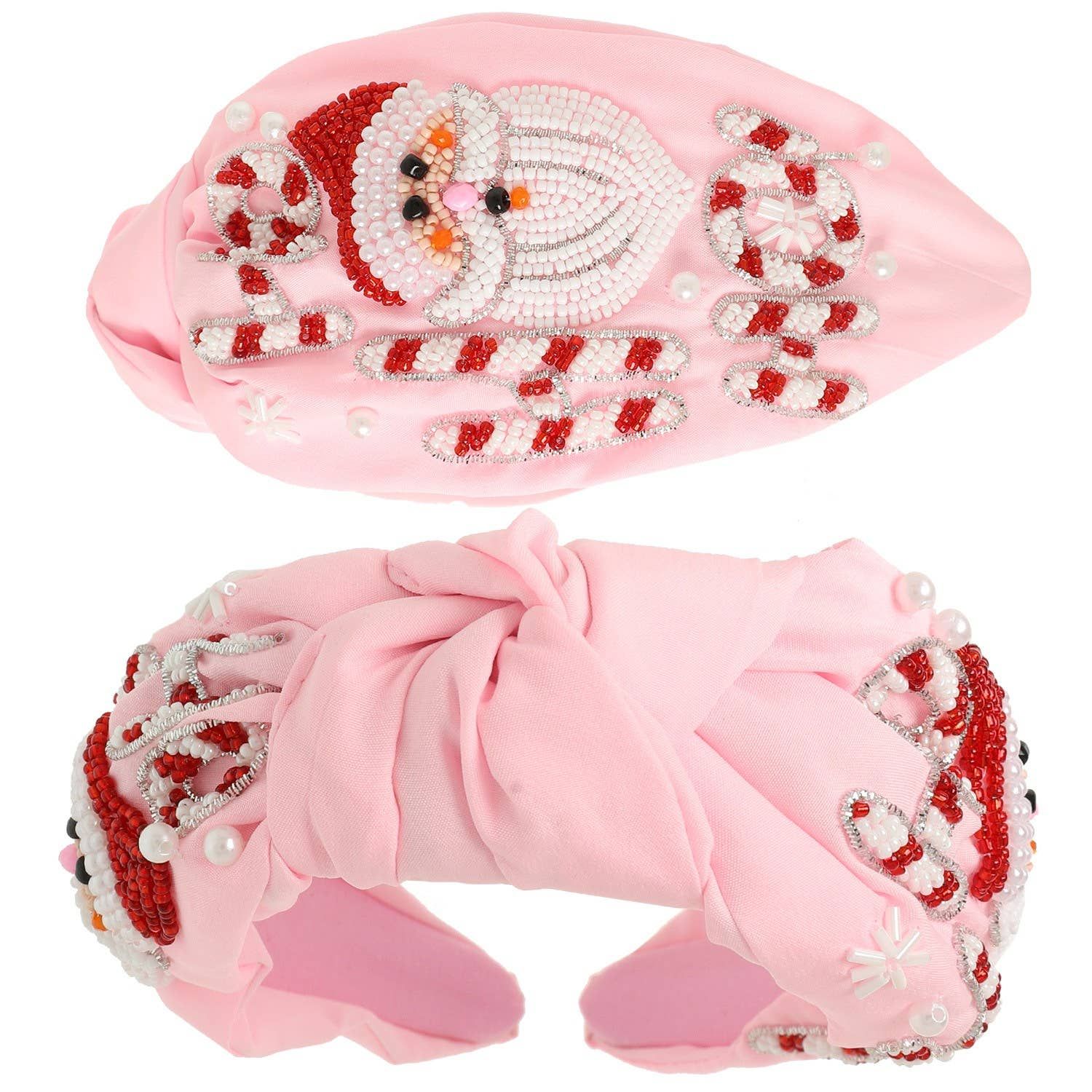 Christmas Claus Jeweled Top Knotted Headband