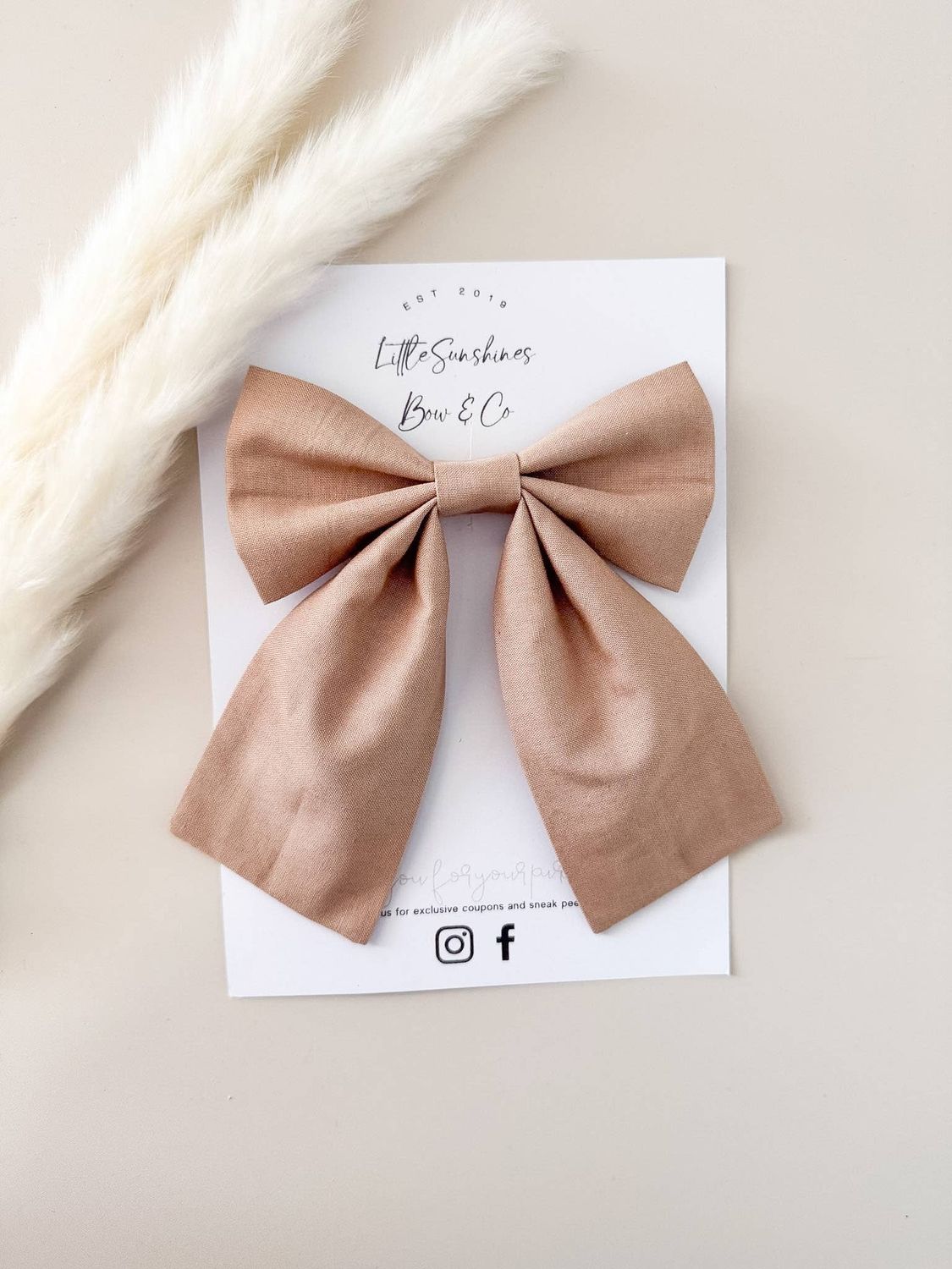 Toasted Almond Sailor Hair Bow