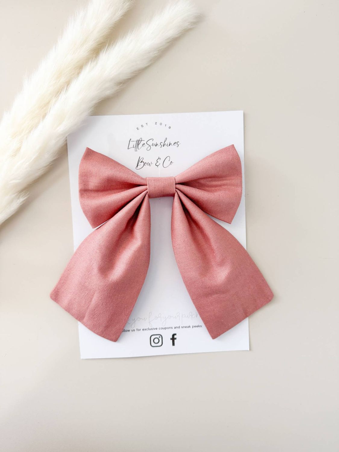 Old Rose Pink Sailor Hair Bow