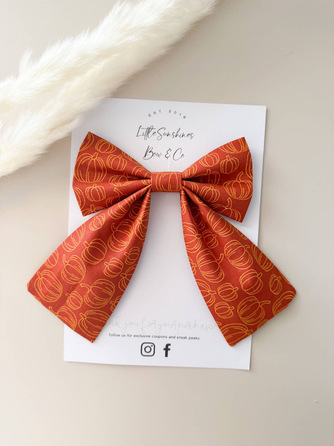 Orange Pumpkins Fall Sailor Bow
