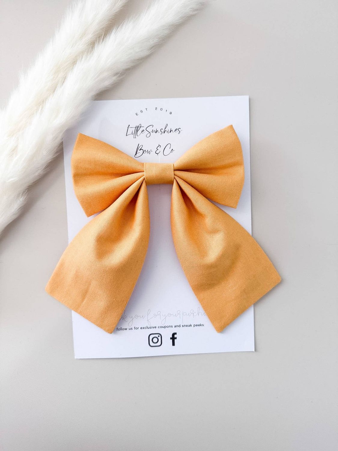 Safflower Orange Sailor Hair Bow