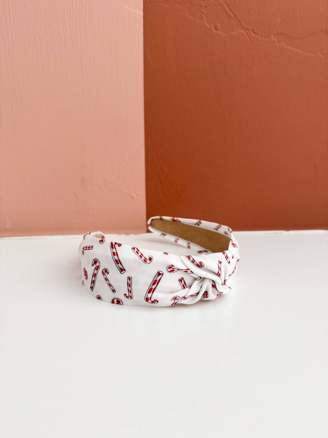 Large Candy Cane Christmas Top Knot Headband