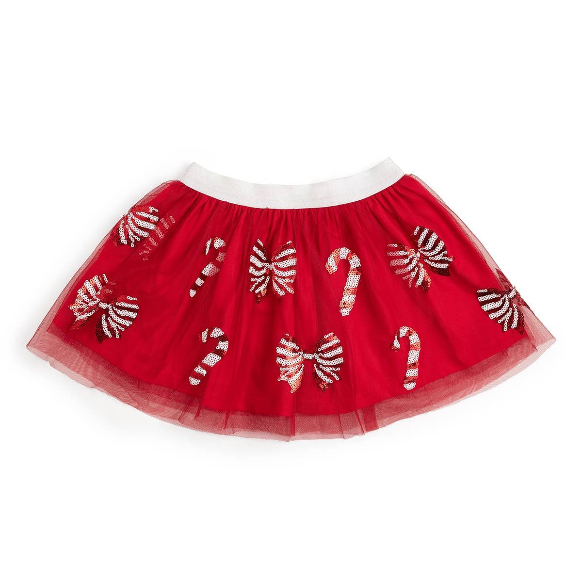 Candy Cane Coquette Sequin Christmas Tutu - Kids Clothing, Size: 2-4Y