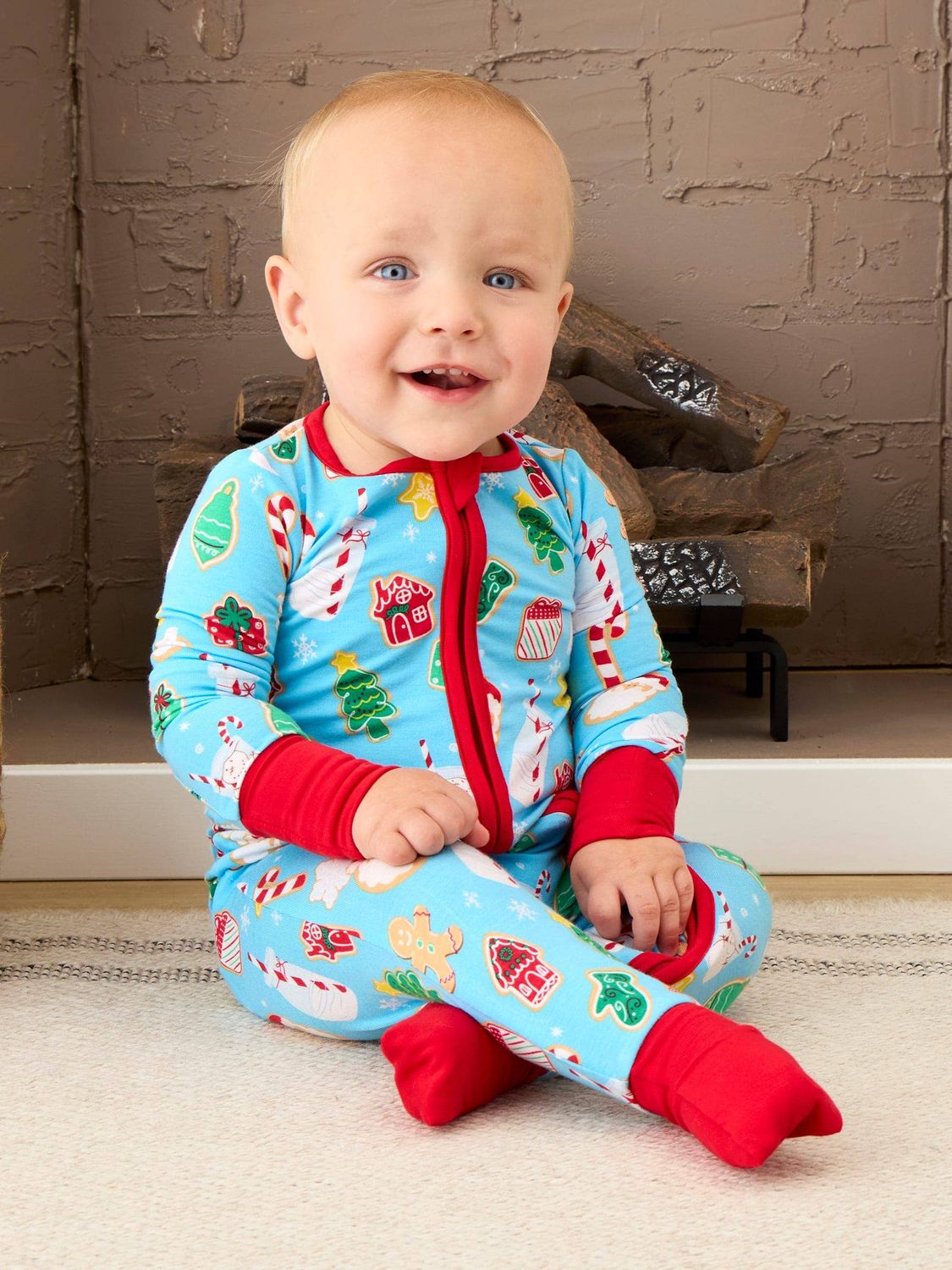 Baby Bamboo Christmas Cookie Crew Convertible One Piece Footie Pajama