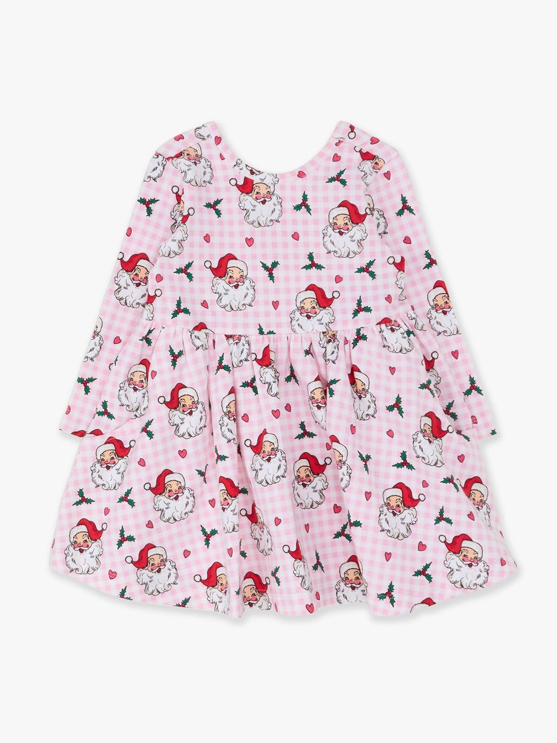Girls Pink Dear Santa Knit Long Sleeve Twirl Dress