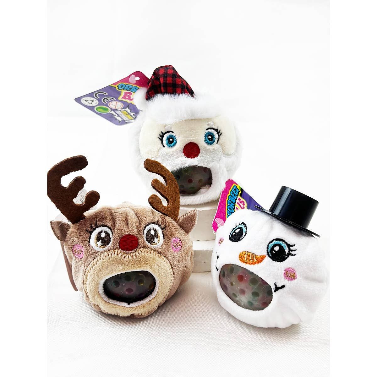 Christmas Plush Squeeze Ball Character Sensory Toy, Style: Santa