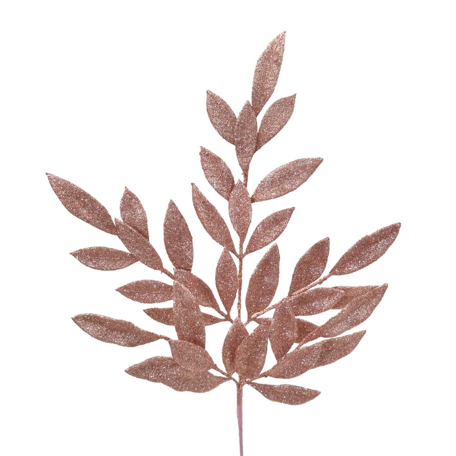 Glitter Bay Leaf Spray - Blush 23.5"