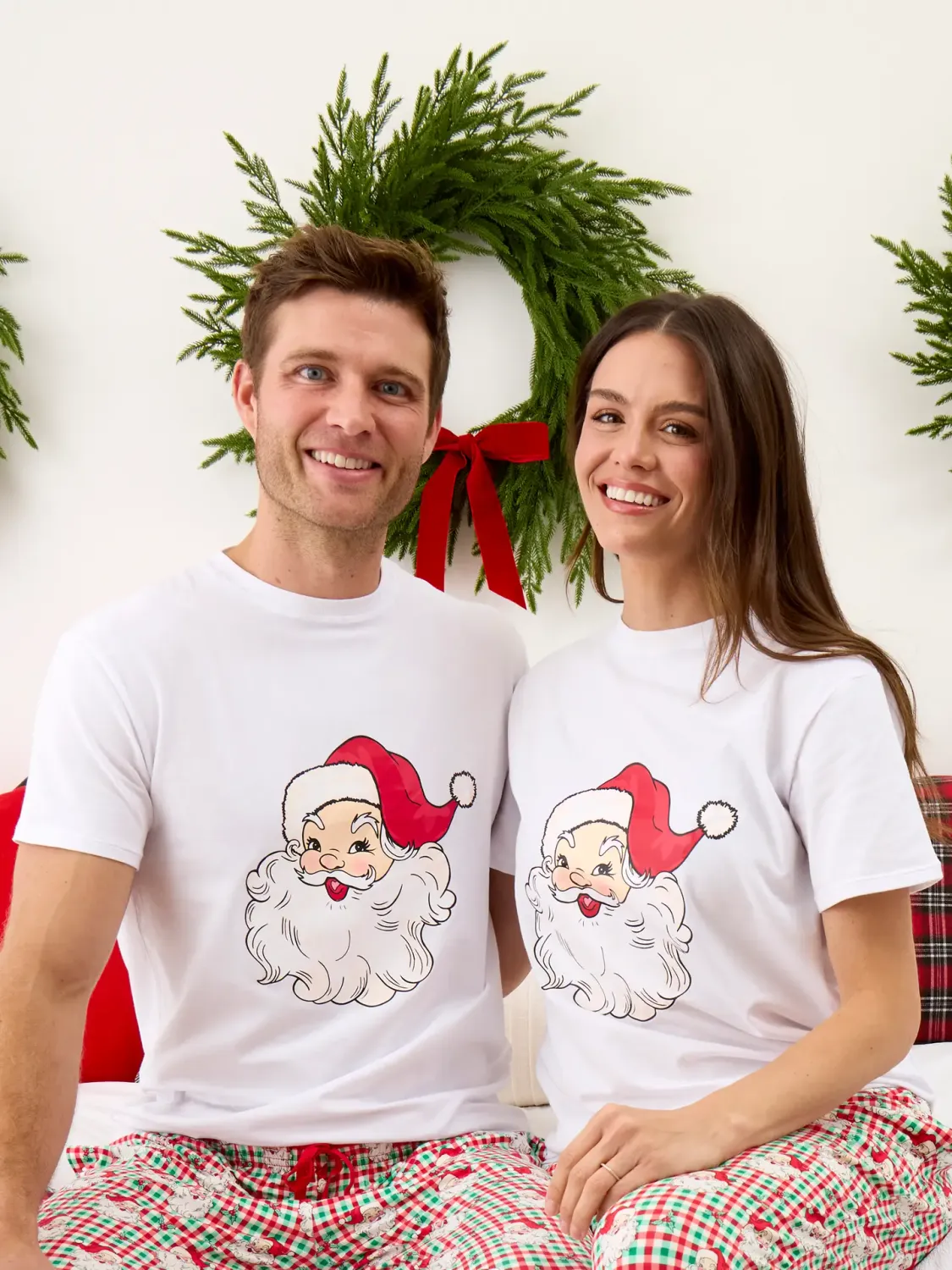 Adult Santa White Short Sleeve Graphic Tee