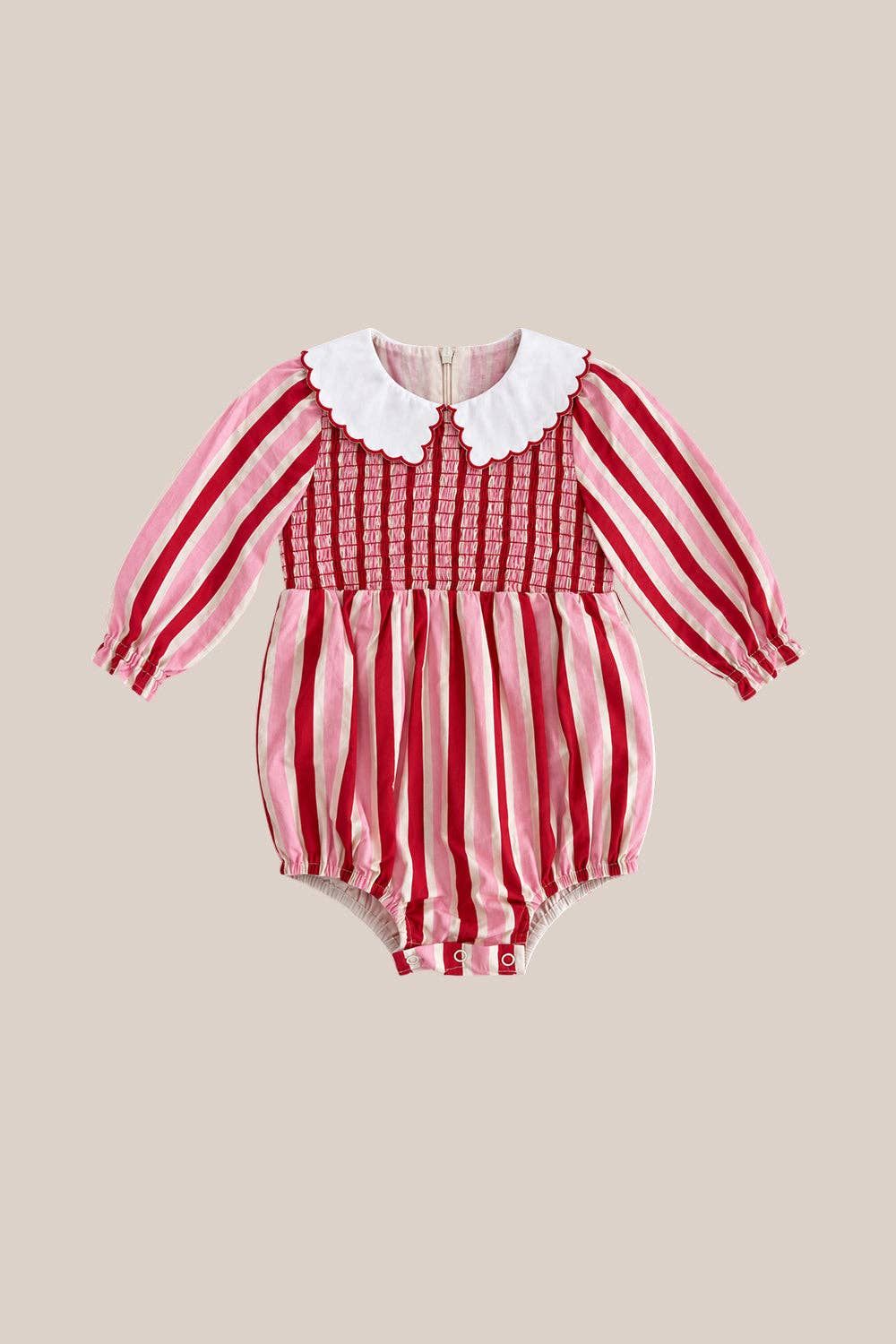Baby Hawthorn Romper in Candy Cane Stripe