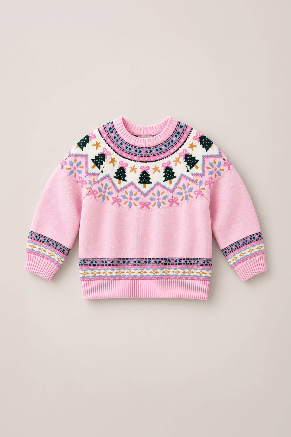 Mini Melody Sweater in Marzipan Pink Fair Isle