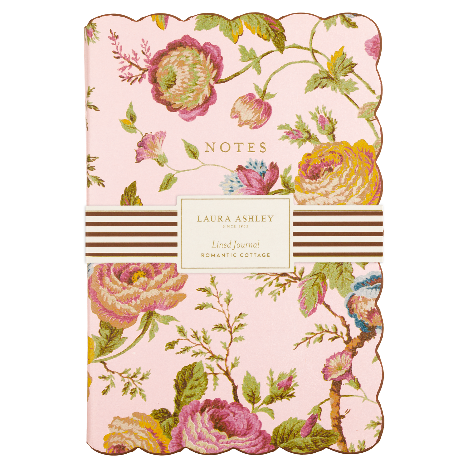 Laura Ashley Romantic Cottage Floral Scallop Journal 6x8