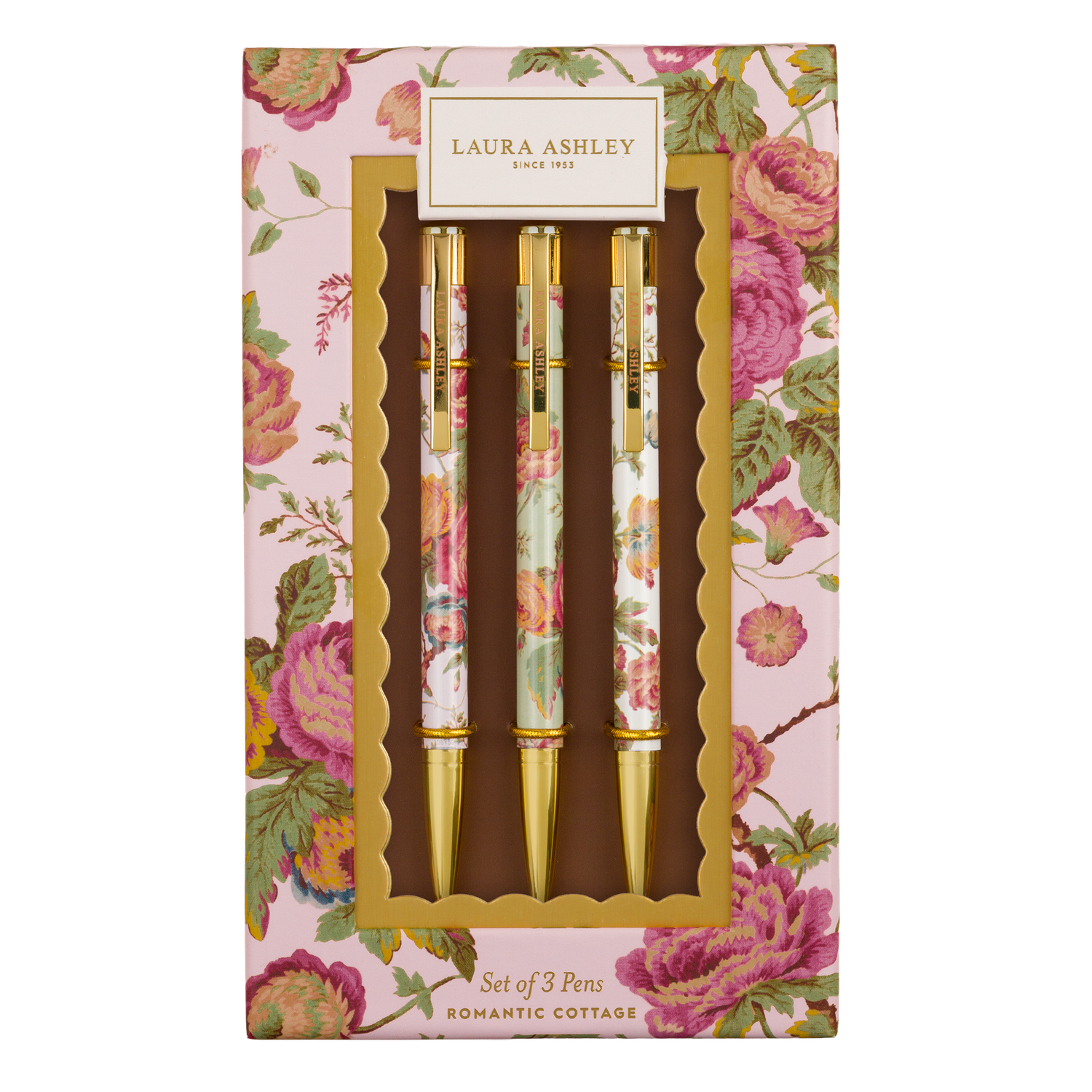 Laura Ashley Romantic Cottage Pen Set of 3