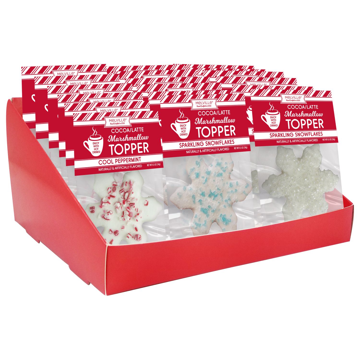 Snowflake Marshmallow Toppers - Best Sellers, Flavor/Style: Peppermint