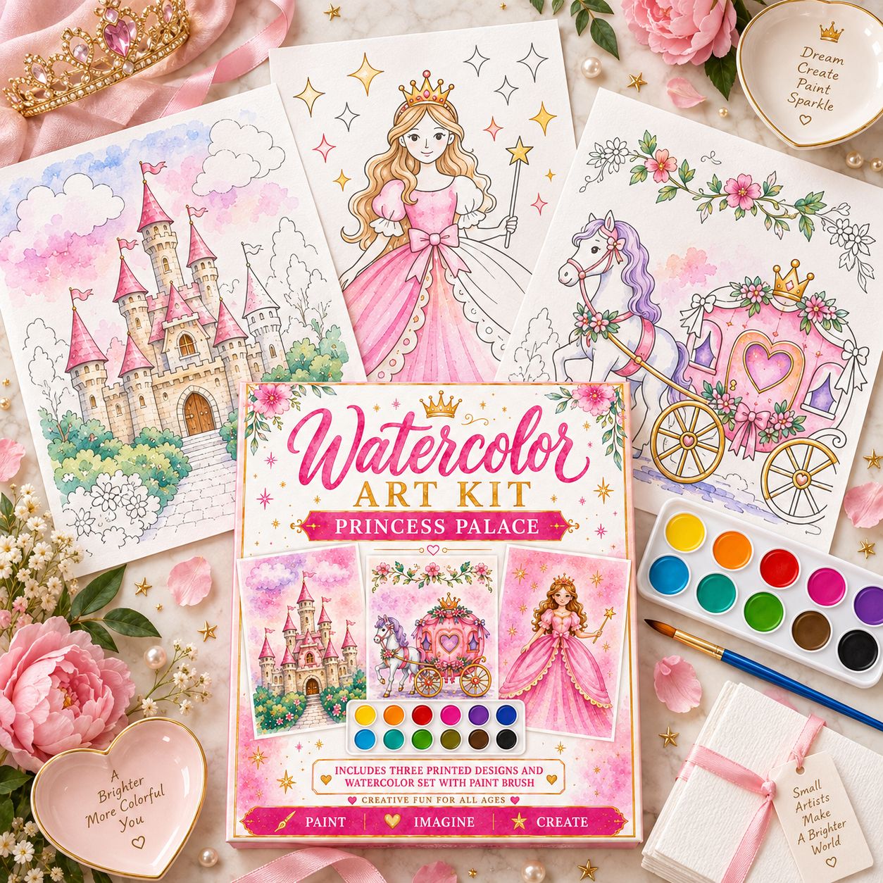 Watercolor Art Kit: Princess Theme Designs
