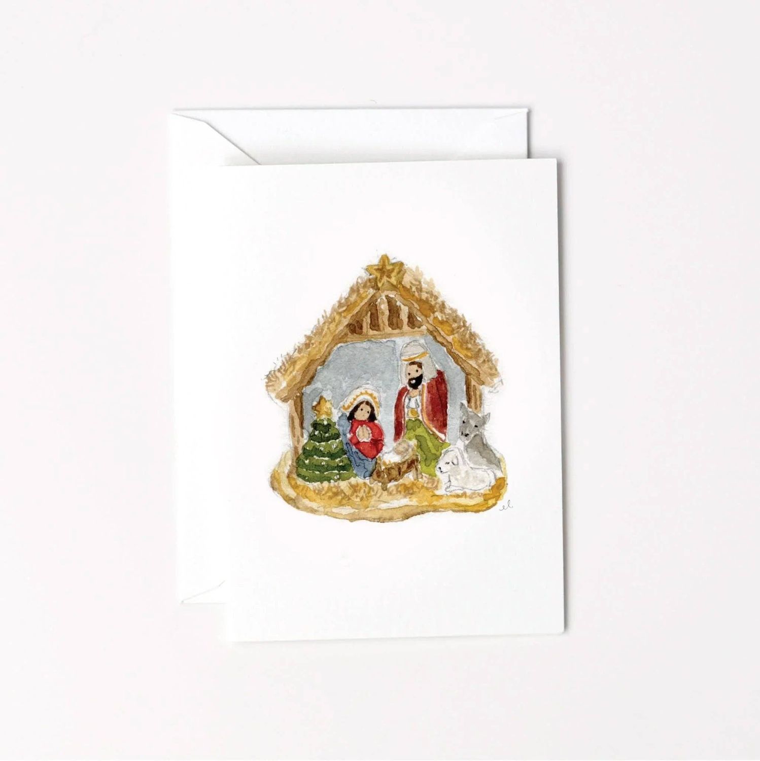 Nativity ornament christmas mini enclosure notecard