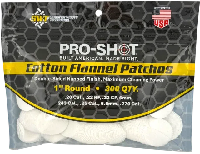 1" Round Patches - .22 Cal. to .270 Cal. - 300 Count