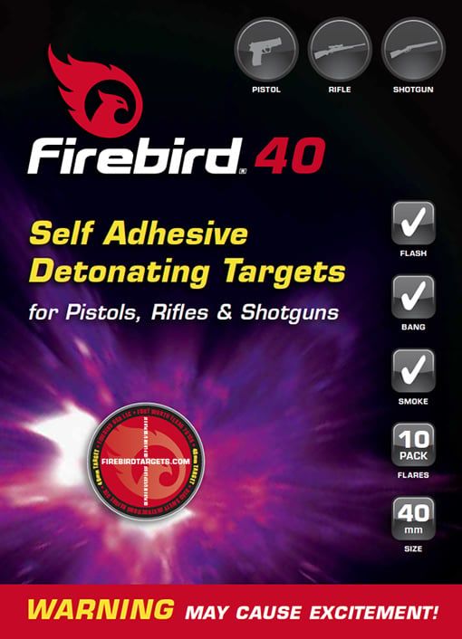 Firebird 40 Self Adhesive Detonating Targets Pistols, Rifles &amp; Shotguns